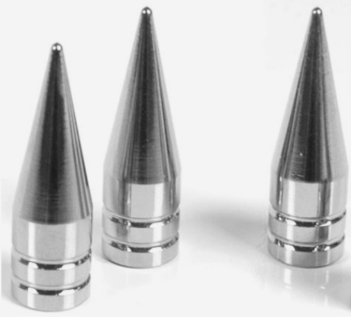4 LONG CHROME SPIKED VAVLE STEM CAPS