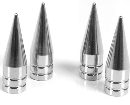 4 LONG CHROME SPIKED VAVLE STEM CAPS