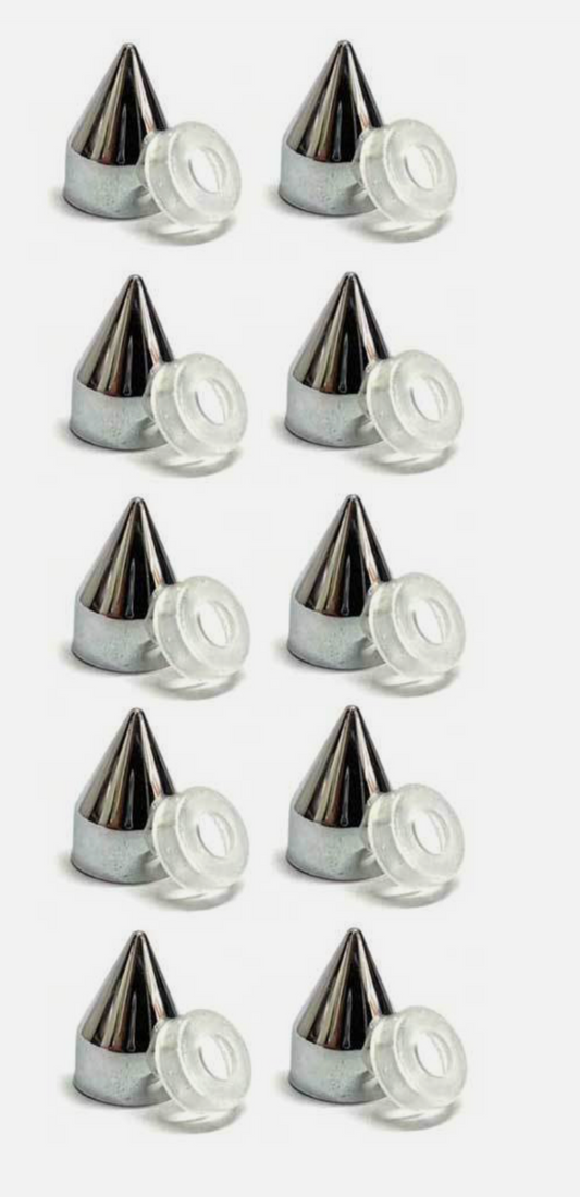 10 CHROME SPIKE LICENSE PLATE BOLT COVERS